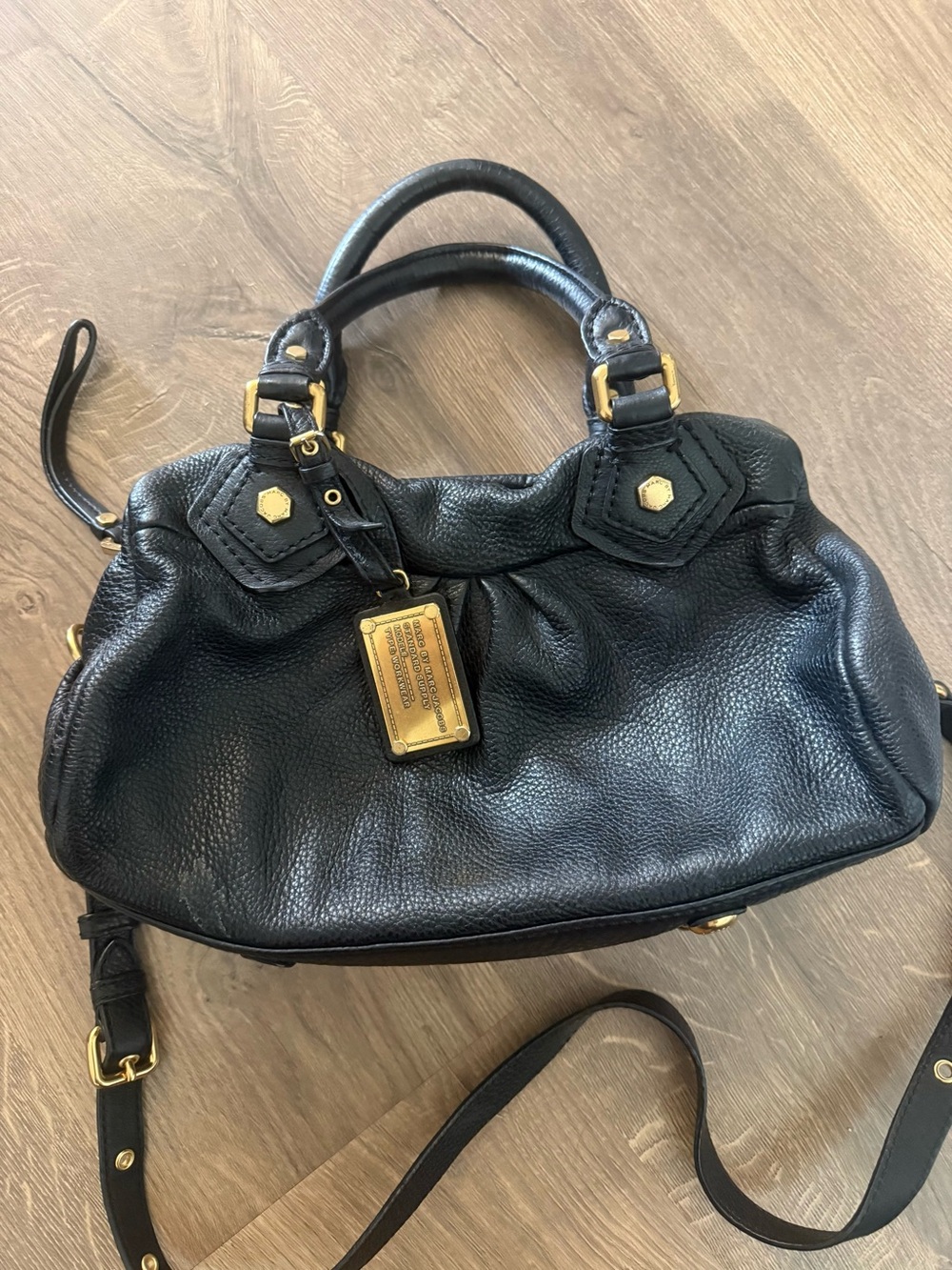 Marc By Marc Jacobs Classic Baby Groovee Black Leather Shoulder Satchel Bag - Picture 2 of 12